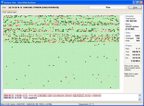 surface test hard disk sentinel